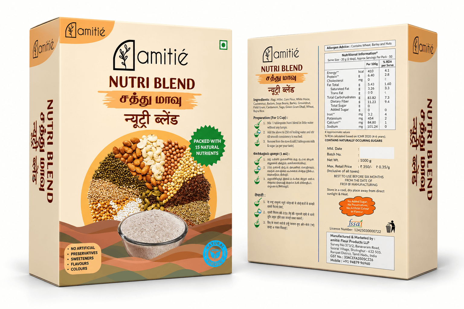 Nutri Blend (Sathu Maavu) — 15-Ingredient Sprouted Multigrain Blend